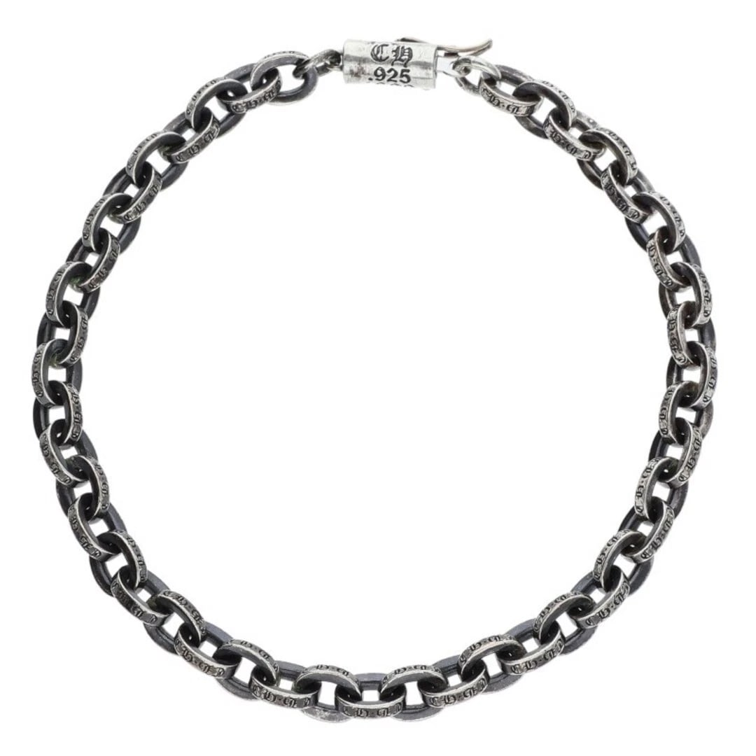 CHROME HEARTS PAPER CHAIN SILVER BRACELET: Chrome Hearts Paper Chain Silver Bracelet Brand: Chrome Hearts Type/Style: Others Material: 925 Silver Color: Silver Size: Chain width 0.5cm, total length 18cm Accessories: None Accessories Notice: