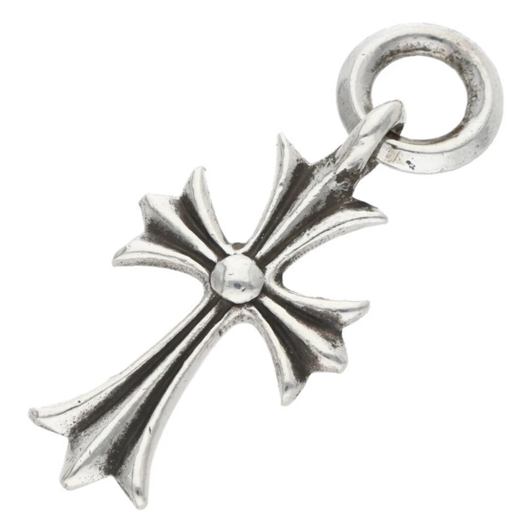CHROME HEARTS TINY CROSS CHARM SILVER NECKLACE: Chrome Hearts TINY CROSS Charm Silver Necklace Brand: Chrome Hearts Type/Style: Necklace Material: 925 Silver Color: Silver Size: Width 1.7cm, vertical 3.8cm Accessories: None Accessories Notice: