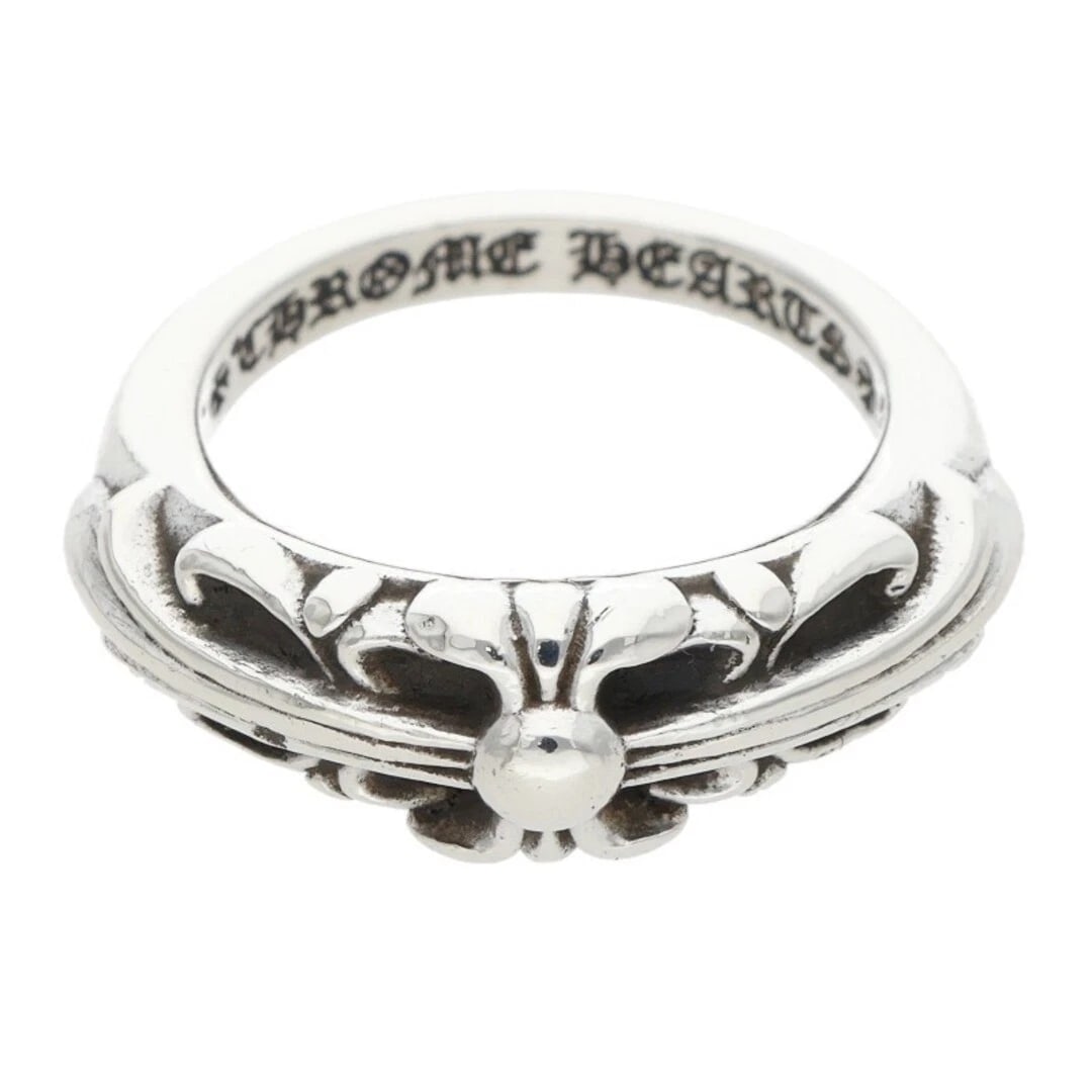 CHROME HEARTS BABY CLASSIC FLORAL CROSS SILVER RING: Chrome Hearts BABY Classic Floral Cross Silver Ring Brand: Chrome Hearts Type/Style: Ring Material: 925 Silver Color: Silver Size: 3 - 3.25 US Accessories: None Accessories Notice: When purchasing