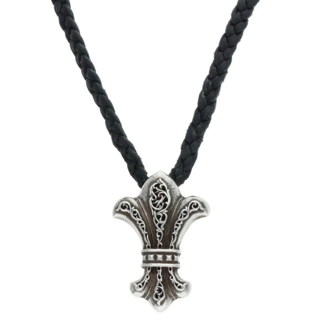 CHROME HEARTS SILVER NECKLACE: Chrome Hearts Silver Necklace Brand: Chrome Hearts Type/Style: Necklace Material: 925 Silver Color: Silver Size: top width 2.5cm x vertical 3.6cm, string width 0.5cm, total length 104cm Accessories: