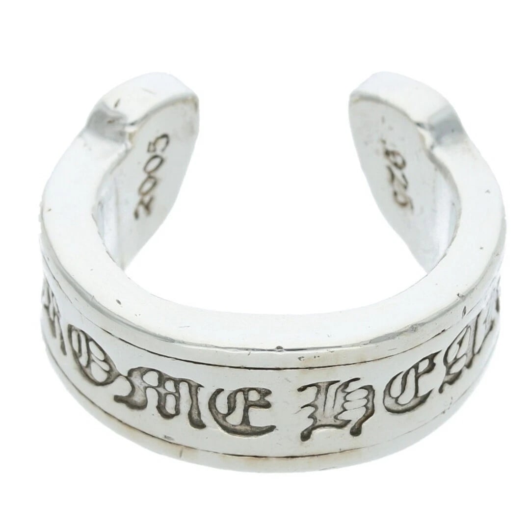 CHROME HEARTS SCROLL LABEL LARGE SILVER RING: Chrome Hearts SCROLL LABEL Large Silver Ring Brand: Chrome Hearts Type/Style: Ring Material: 925 Silver Color: Silver Size: 7.25 - 7.5 US Accessories: None Accessories Notice: When purchasing