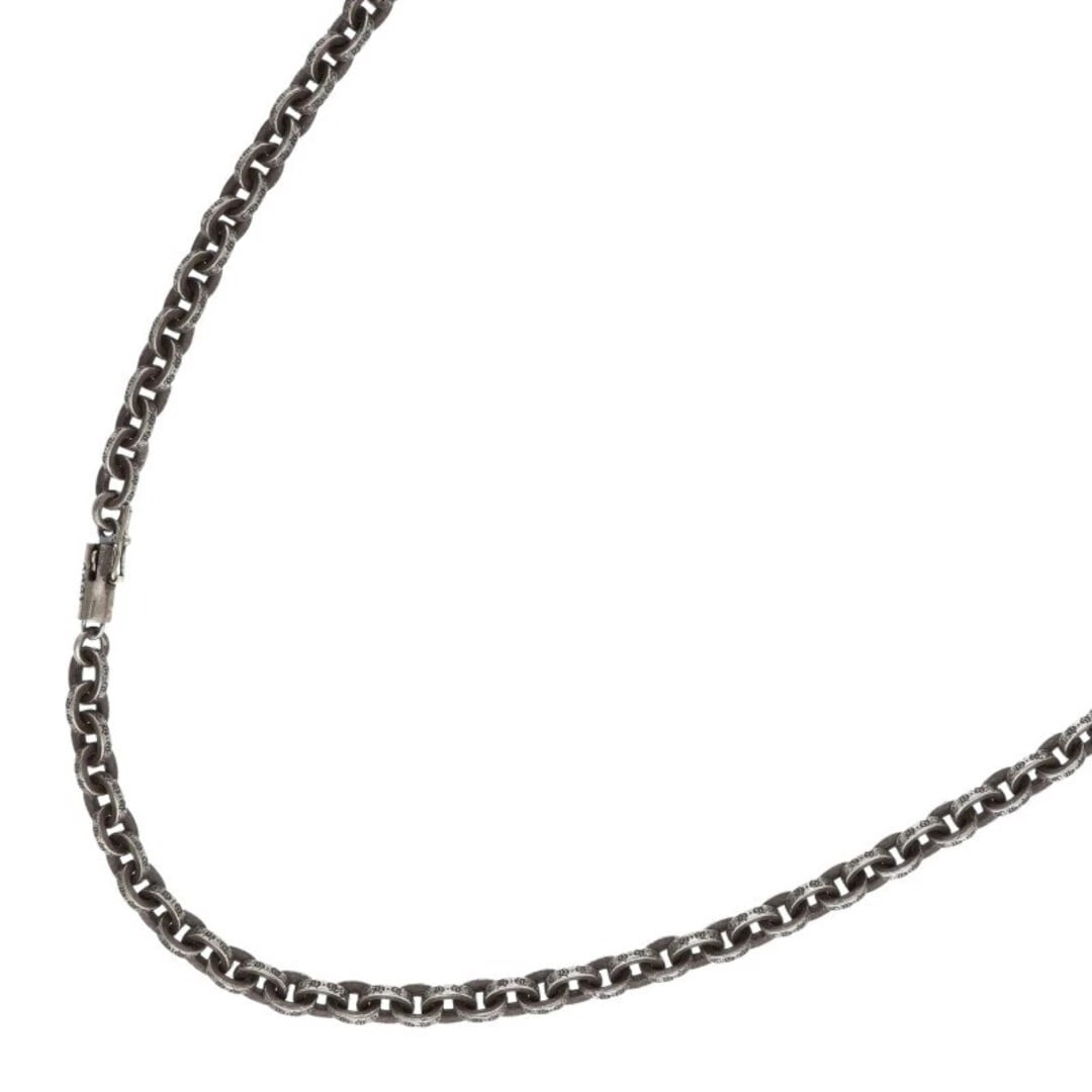 CHROME HEARTS PAPER CHAIN SILVER NECKLACE: Chrome Hearts PAPER CHAIN Silver Necklace Brand: Chrome Hearts Type/Style: Necklace Material: 925 Silver Color: Silver Size: chain width 0.5cm, total length 61cm Accessories: None Accessories Notice: