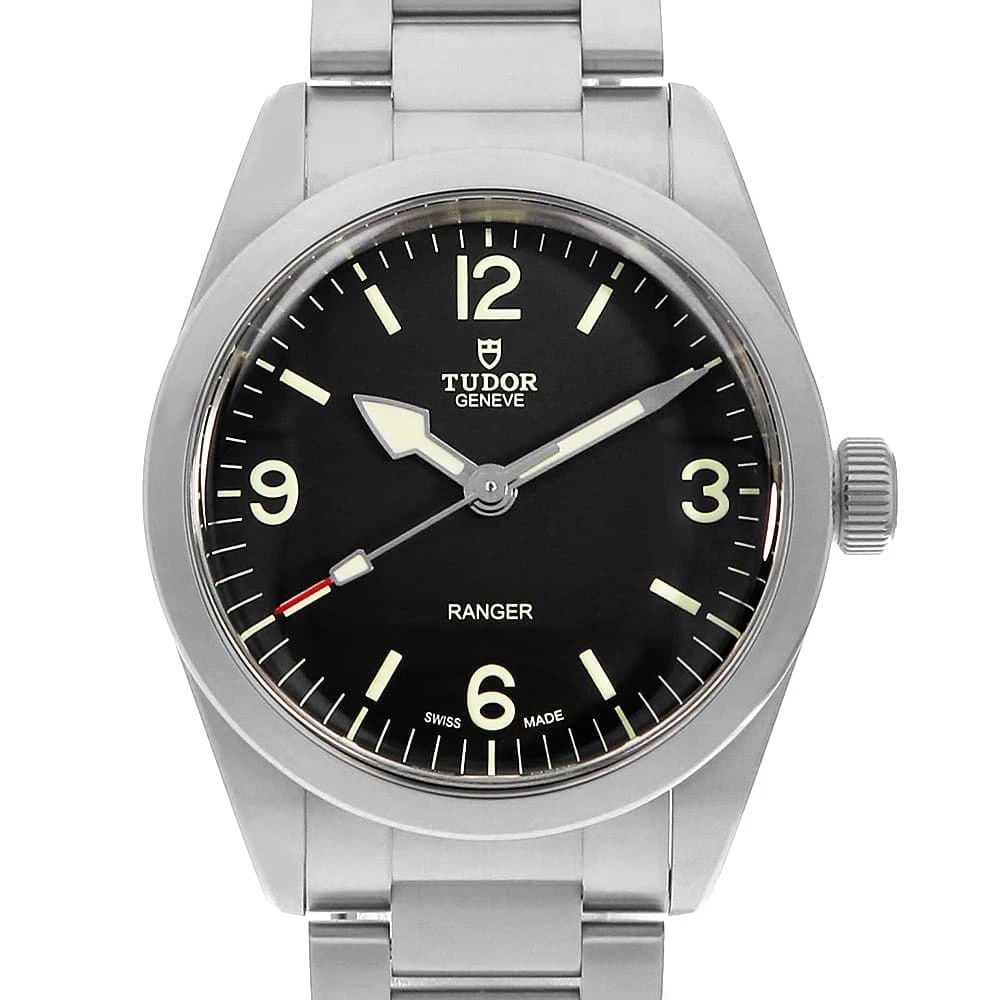 TUDOR RANGER STAINLESS STEEL WATCH: TUDOR Ranger Stainless Steel Watch Brand: TUDOR Type/Style: Wrist watch Material: Band Material Stainless Steel, Case Material Stainless Steel Color: Dial colour Black Size: Case:W36mm Circumference o