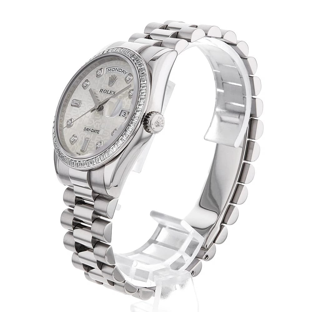 ROLEX DATE SILVER CARVING COMPUTER WATCH - 2