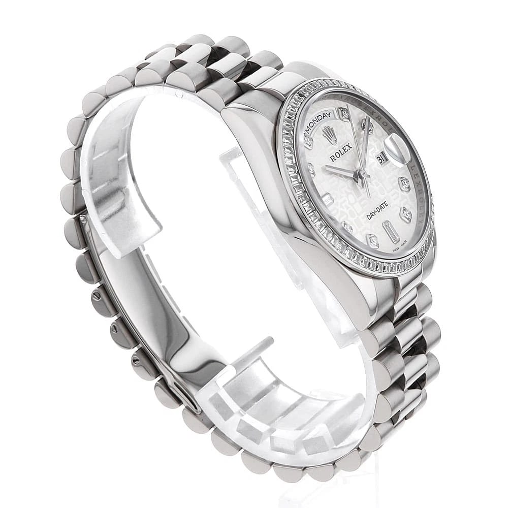ROLEX DATE SILVER CARVING COMPUTER WATCH - 3