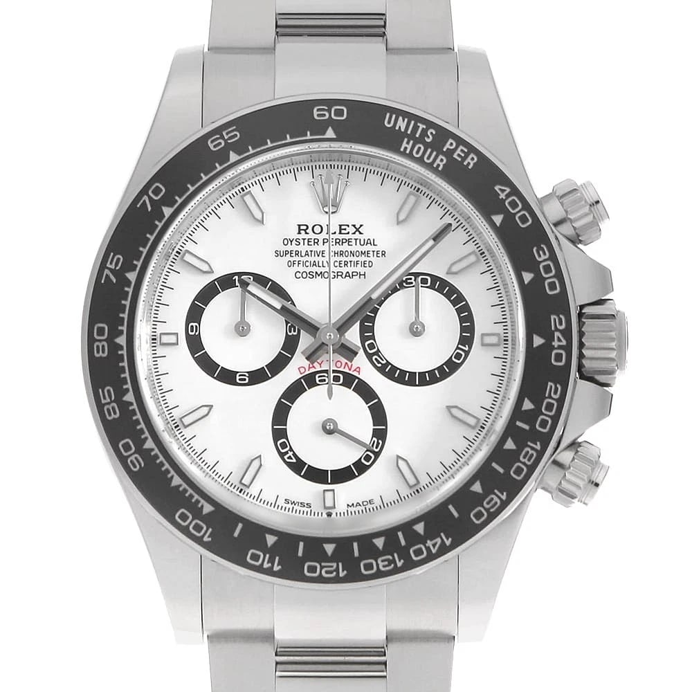 ROLEX COSMOGRAPH DAYTONA WHITE WATCH: ROLEX Cosmograph Daytona white Watch Brand: ROLEX Type/Style: Wrist watch Material: Band Material Stainless Steel, Case Material Stainless Steel Color: Dial colour White Size: Case:W40mm Circumference