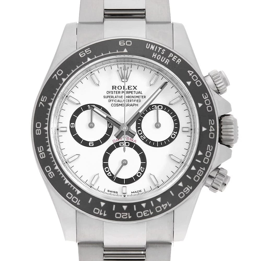 ROLEX COSMOGRAPH DAYTONA WHITE WATCH: ROLEX Cosmograph Daytona white Watch Brand: ROLEX Type/Style: Wrist watch Material: Band Material Stainless Steel, Case Material Stainless Steel Color: Dial colour White Size: Case:W40mm Circumference