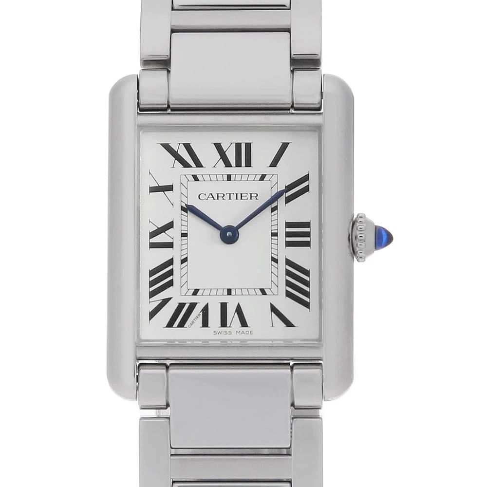 CARTIER TANK MUST STAINLESS STEEL WATCH: Cartier Tank must Stainless Steel Watch Brand: Cartier Type/Style: Wrist watch Material: Band Material Stainless Steel, Case Material Stainless Steel Color: Dial colour Silver Size: Case:W33.7mm x H25
