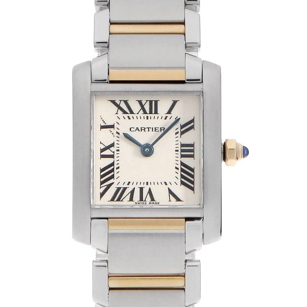 CARTIER TANK FRANCAISE STAINLESS STEEL WATCH: Cartier Tank francaise Stainless Steel Watch Brand: Cartier Type/Style: Wrist watch Material: Band Material Stainless Steel/Yellow Gold, Case Material Stainless Steel/Yellow Gold Color: Dial colour Iv