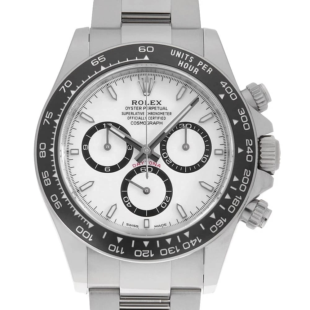 ROLEX COSMOGRAPH DAYTONA WHITE WATCH: ROLEX Cosmograph Daytona white Watch Brand: ROLEX Type/Style: Wrist watch Material: Band Material Stainless Steel, Case Material Stainless Steel Color: Dial colour White Size: Case:W40mm