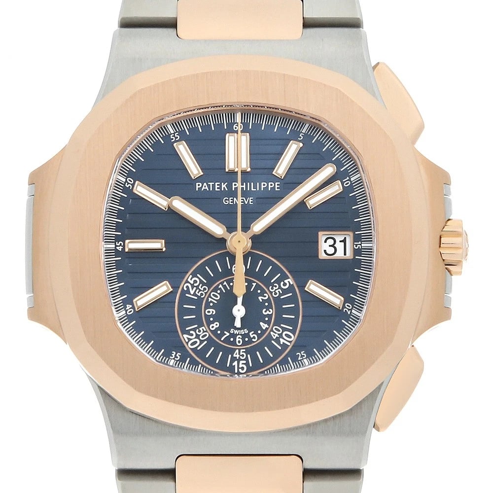 PATEK PHILIPPE NAUTILUS CHRONOGRAPH WATCH: PATEK PHILIPPE Nautilus Chronograph Watch Brand: PATEK PHILIPPE Type/Style: Wrist watch Material: Band Material Stainless Steel/Rose Gold, Case Material Stainless Steel/Rose Gold Color: Dial colour