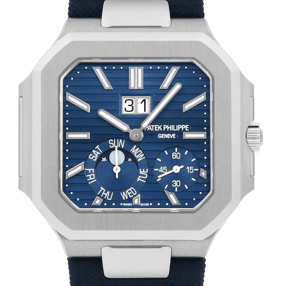 PATEK PHILIPPE BLUE WATCH: PATEK PHILIPPE Blue Watch Brand: PATEK PHILIPPE Type/Style: Wrist watch Material: Band Material rubber, Case Material Platinum Color: Dial colour Blue Size: Case:W45mm Accessories: None Ac