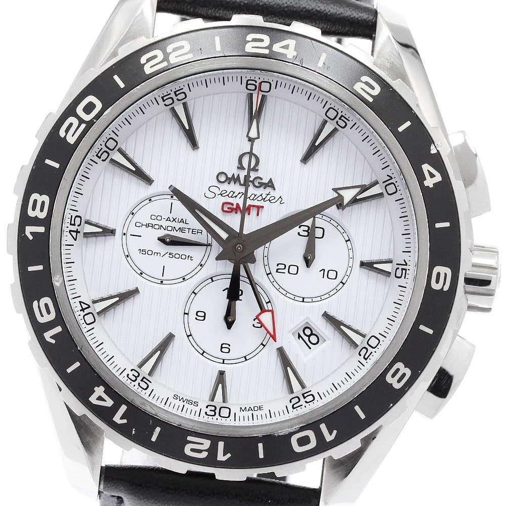 OMEGA SEAMASTER AQUA TERRA AUTOMATIC WATCH: OMEGA Seamaster Aqua Terra Automatic WATCH Brand: OMEGA Type/Style: Wristwatch Material: Band Material leather, Case Material Stainless Steel Color: Band Color black, Case Color Silver, Dial Color
