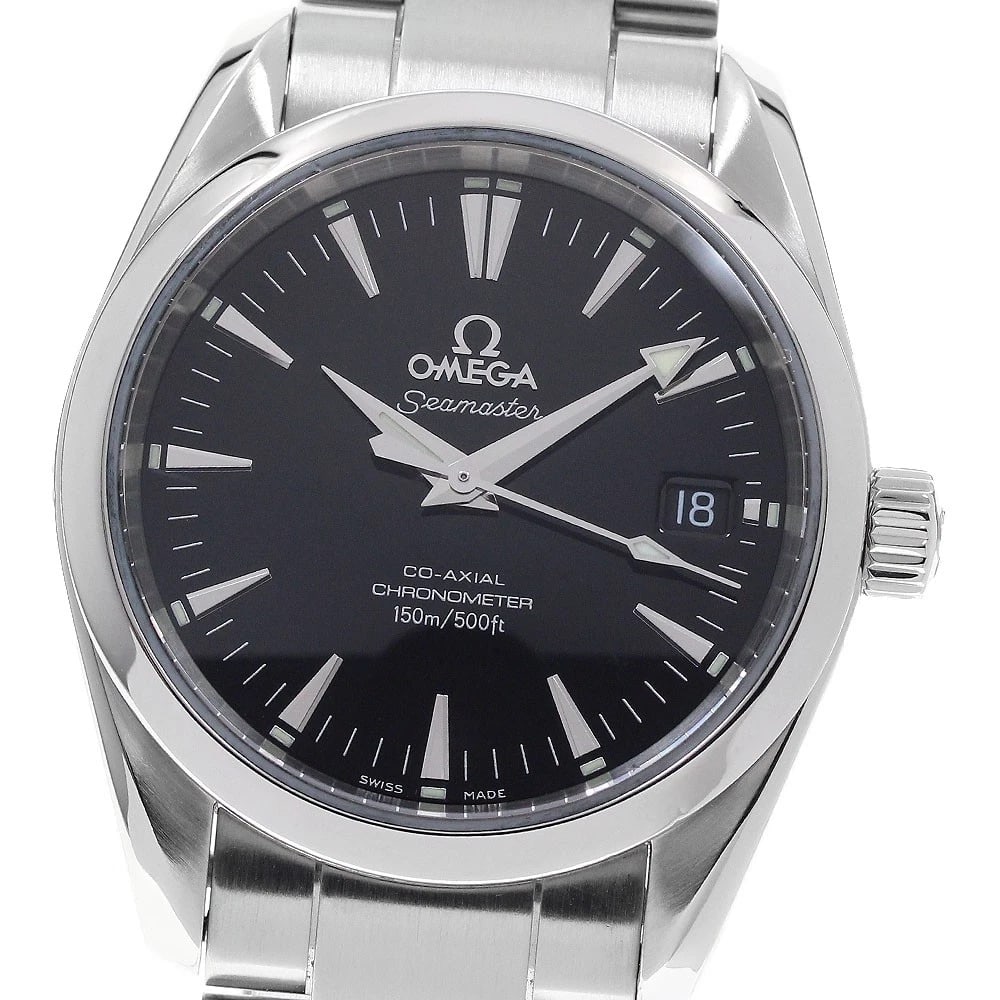 OMEGA SEAMASTER AQUA TERRA DATE CO-AXIAL AUTOMATIC WATCH: OMEGA Seamaster Aqua Terra Date Co-Axial Automatic Watch Brand: OMEGA Type/Style: Wristwatch Material: Band Material Stainless Steel, Case Material Stainless Steel Color: Band Color Silver, Case Color