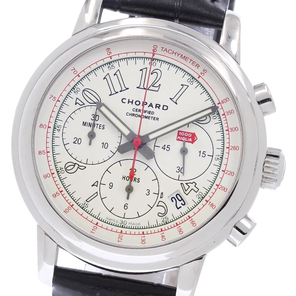 CHOPARD CHOPARD MILLE MIGLIA AUTOMATIC WATCH: Chopard Chopard Mille Miglia Automatic Watch Brand: Chopard Type/Style: Wristwatch Material: Band Material leather, Case Material Stainless Steel Color: Band Color black, Case Color Silver, Dial Color