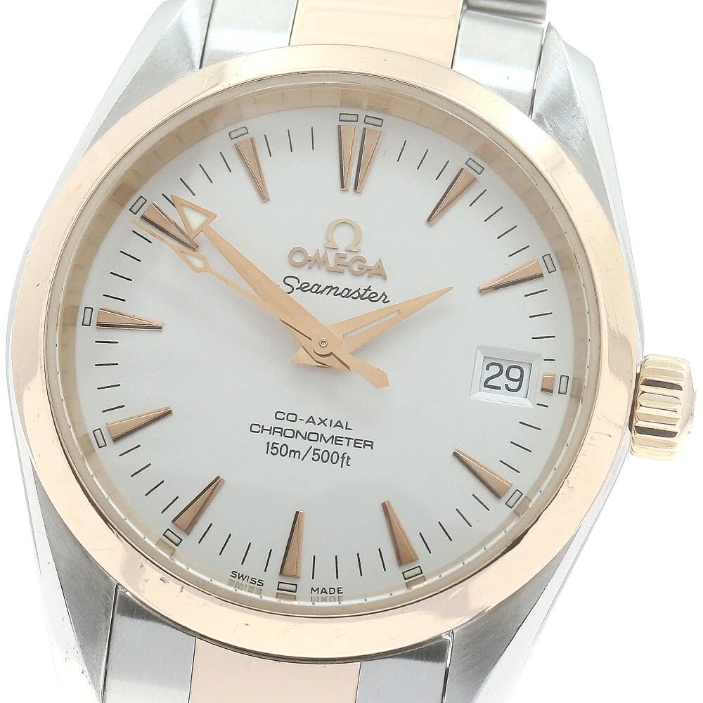 OMEGA SEAMASTER AQUA TERRA COAXIAL AUTOMATIC WATCH: OMEGA Seamaster Aqua Terra Coaxial Automatic Watch Brand: OMEGA Type/Style: Wristwatch Material: Band Material Stainless Steel/PG, Case Material Stainless Steel/PG Color: Band Color Silver / Pink Gold