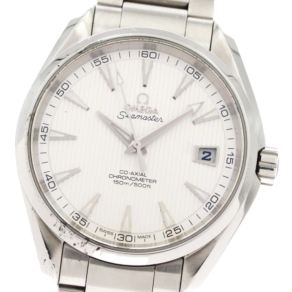 OMEGA SEAMASTER AQUA TERRA DATE AUTOMATIC WATCH: OMEGA Seamaster Aqua Terra Date Automatic Watch Brand: OMEGA Type/Style: Wristwatch Material: Band Material Stainless Steel, Case Material Stainless Steel Color: Band Color Silver, Case Color Silver, 