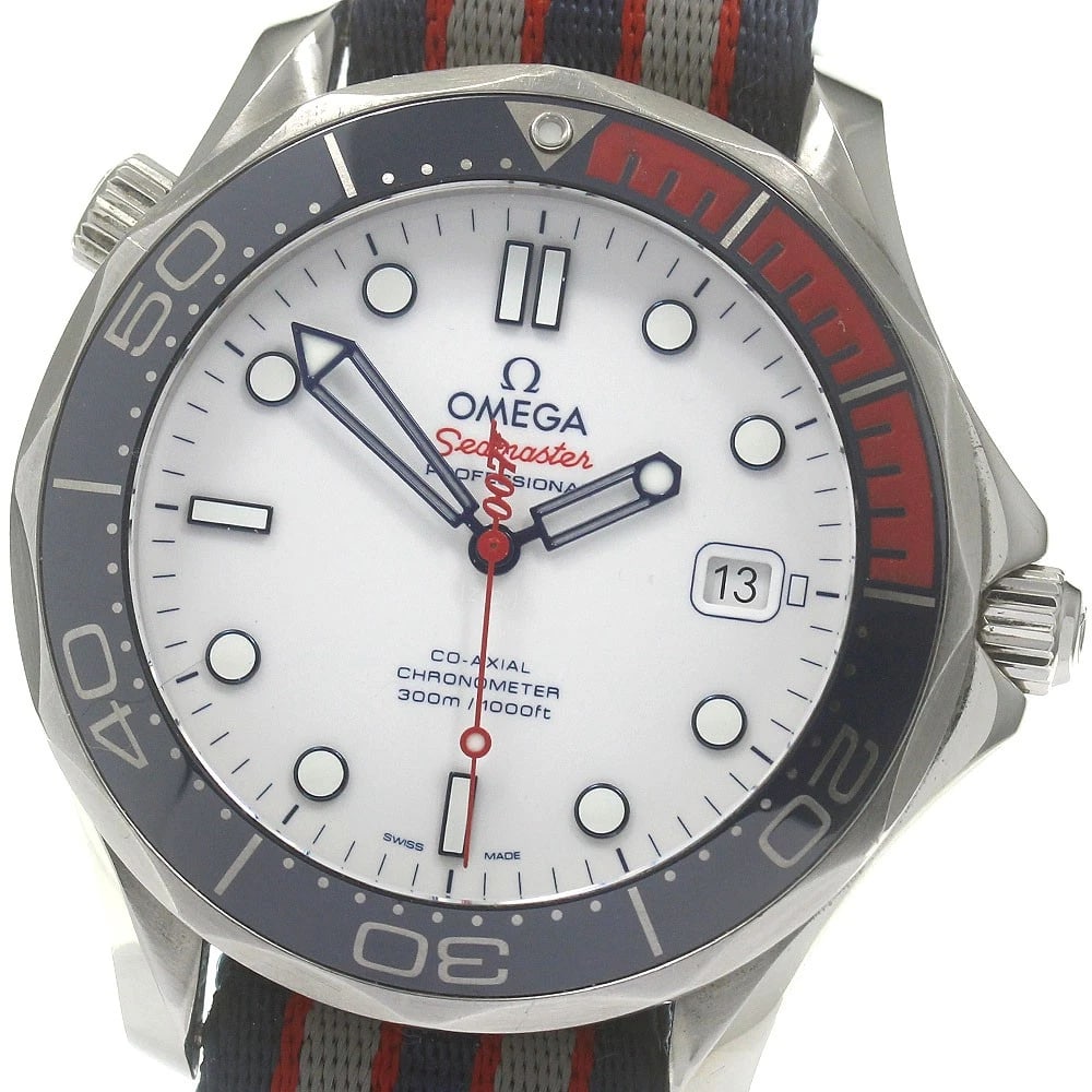 OMEGA SEAMASTER COMMANDER AUTOMATIC WATCH: OMEGA Seamaster Commander Automatic Watch Brand: OMEGA Type/Style: Wristwatch Material: Band Material Nylon, Case Material Stainless Steel Color: Band Color multicolor, Case Color Silver, Dial Color