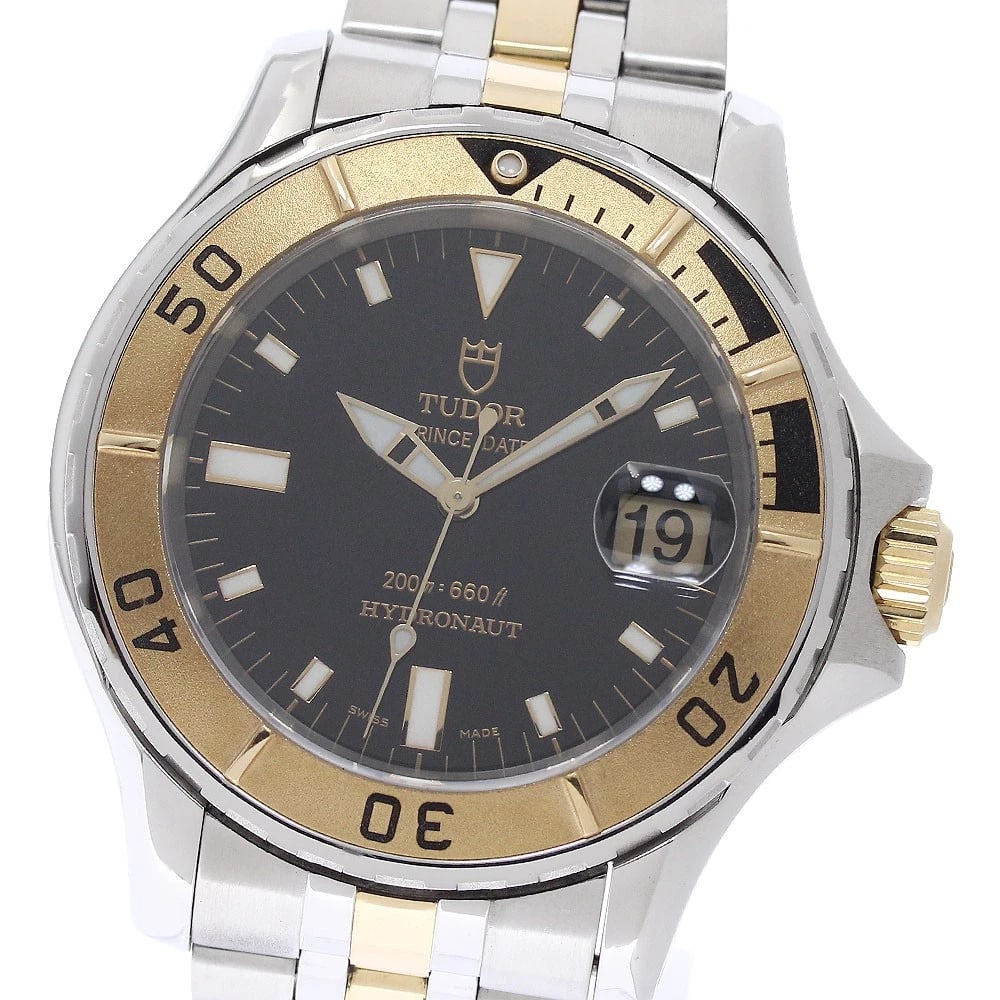 TUDOR PRINCE DATE HYDRONAUT DATE BLACK DIAL AUTOMATIC WATCH: TUDOR Prince Date Hydronaut Date black Dial Automatic Watch Brand: TUDOR Type/Style: Wristwatch Material: Band Material Stainless Steel/YG, Case Material Stainless Steel/YG Color: Band Color Silver /