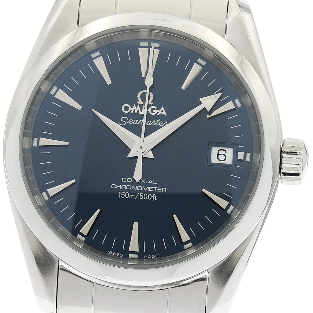 OMEGA SEAMASTER AQUA TERRA DATE NAVY DIAL AUTOMATIC WATCH: OMEGA Seamaster Aqua Terra Date Navy Dial Automatic Watch Brand: OMEGA Type/Style: Wristwatch Material: Band Material Stainless Steel, Case Material Stainless Steel Color: Band Color Silver, Case Colo