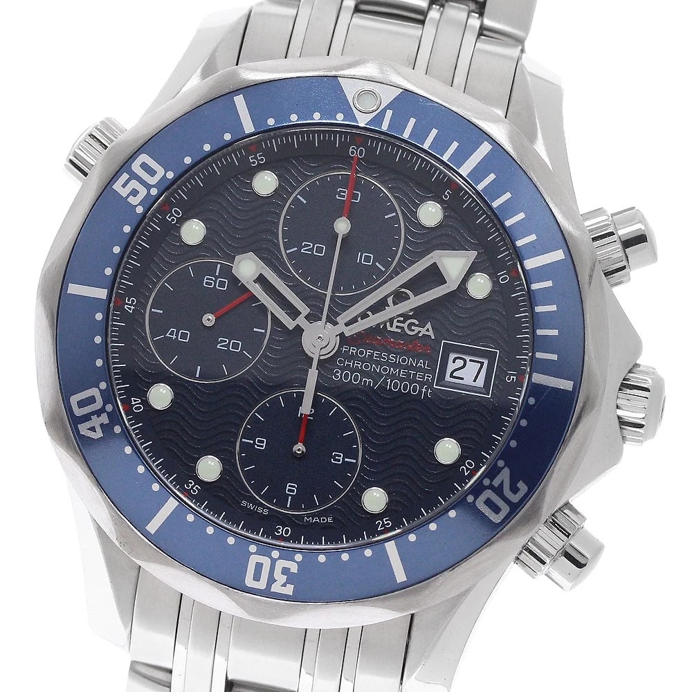 OMEGA SEAMASTER DATE CHRONOGRAPH NAVY DIAL AUTOMATIC WATCH: OMEGA Seamaster Date Chronograph Navy Dial Automatic Watch Brand: OMEGA Type/Style: Wristwatch Material: Band Material Stainless Steel, Case Material Stainless Steel Color: Band Color Silver, Case Col