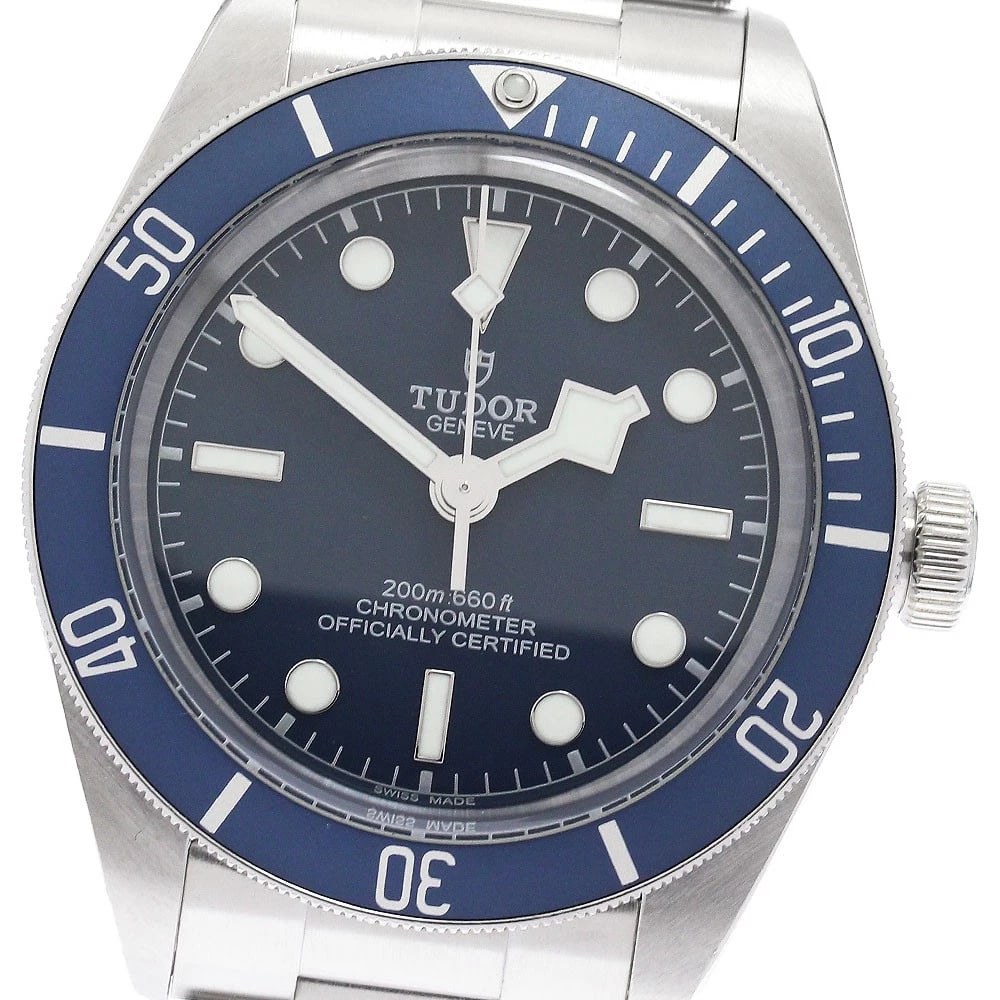 TUDOR BLACK BAY NAVY DIAL AUTOMATIC WATCH: TUDOR Black Bay Navy Dial Automatic Watch Brand: TUDOR Type/Style: Wristwatch Material: Band Material Stainless Steel, Case Material Stainless Steel Color: Band Color Silver, Case Color Silver, Dial C
