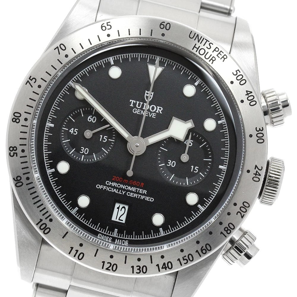 TUDOR HERITAGE BLACK BAY CHRONOGRAPH DATE AUTOMATIC WATCH: TUDOR Heritage Black Bay Chronograph Date Automatic Watch Brand: TUDOR Type/Style: Wristwatch Material: Band Material Stainless Steel, Case Material Stainless Steel Color: Band Color Silver, Case