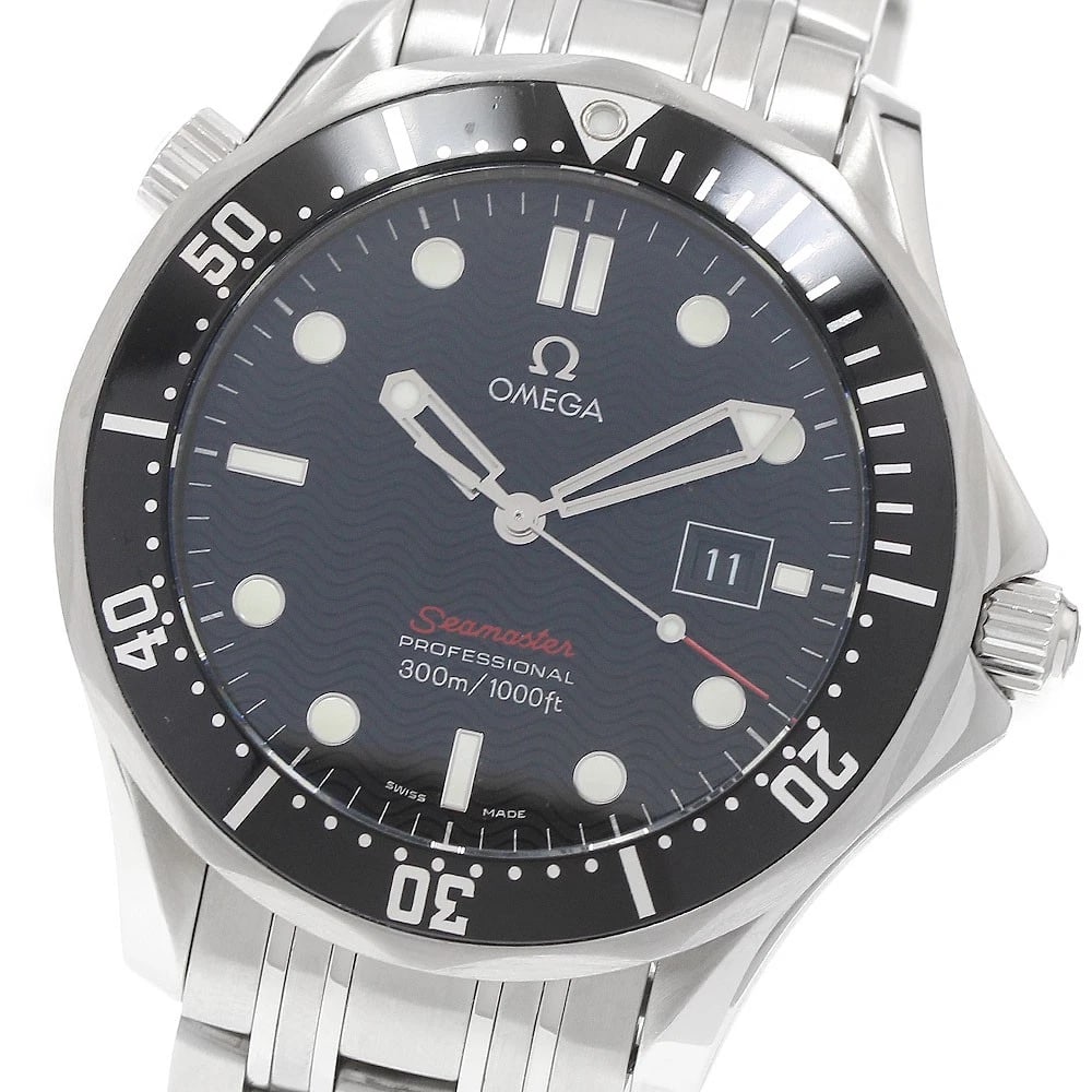 OMEGA SEAMASTER DATE BLACK DIAL QUARTZ WATCH: OMEGA Seamaster Date black Dial Quartz Watch Brand: OMEGA Type/Style: Wristwatch Material: Band Material Stainless Steel, Case Material Stainless Steel Color: Band Color Silver, Case Color Silver,