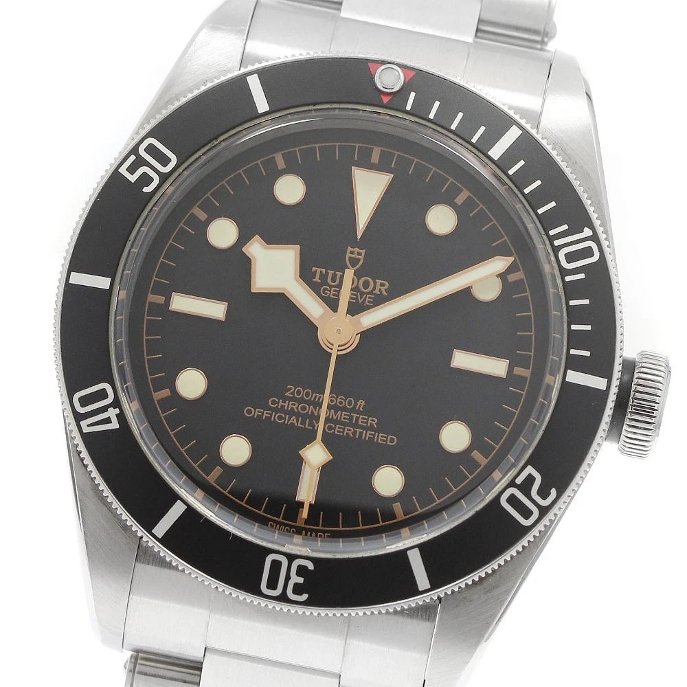 TUDOR HERITAGE BLACK BAY BLACK DIAL AUTOMATIC WATCH: TUDOR Heritage Black Bay black Dial Automatic Watch Brand: TUDOR Type/Style: Wristwatch Material: Band Material Stainless Steel, Case Material Stainless Steel Color: Band Color Silver, Case Color