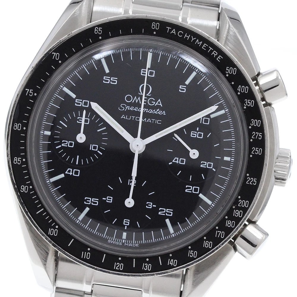 OMEGA SPEEDMASTER CHRONOGRAPH BLACK DIAL AUTOMATIC WATCH: OMEGA Speedmaster Chronograph black Dial Automatic Watch Brand: OMEGA Type/Style: Wristwatch Material: Band Material Stainless Steel, Case Material Stainless Steel Color: Band Color Silver, Case