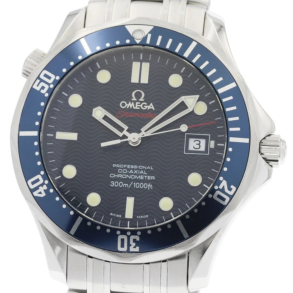 OMEGA SEAMASTER DIVER CO-AXIAL DATE AUTOMATIC WATCH: OMEGA Seamaster Diver Co-Axial Date Automatic Watch Brand: OMEGA Type/Style: Wristwatch Material: Band Material Stainless Steel, Case Material Stainless Steel Color: Band Color Silver, Case Color
