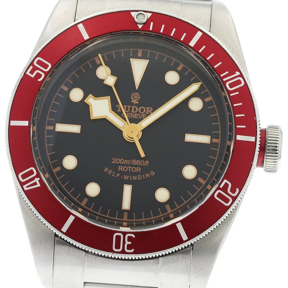TUDOR HERITAGE BLACK BAY BLACK DIAL AUTOMATIC WATCH: TUDOR Heritage Black Bay Black Dial Automatic Watch Brand: TUDOR Type/Style: Wristwatch Material: Band Material Stainless Steel, Case Material Stainless Steel Color: Band Color Silver, Case Color