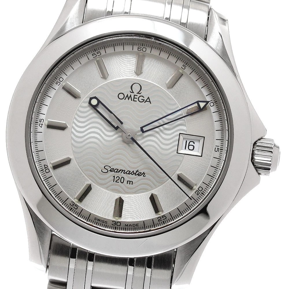 OMEGA SEAMASTER DATE SILVER DIAL QUARTZ WATCH: OMEGA Seamaster Date Silver Dial Quartz Watch Brand: OMEGA Type/Style: Wristwatch Material: Band Material Stainless Steel, Case Material Stainless Steel Color: Band Color Silver, Case Color Silver, Di
