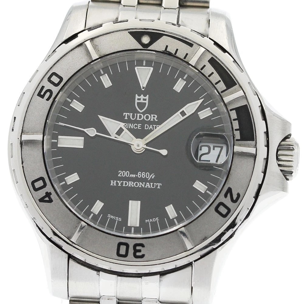 TUDOR PRINCE DATE HYDRONAUT DATE BLACK DIAL AUTOMATIC WATCH: TUDOR Prince Date Hydronaut Date black Dial Automatic Watch Brand: TUDOR Type/Style: Wristwatch Material: Band Material Stainless Steel, Case Material Stainless Steel Color: Band Color Silver, Case Co