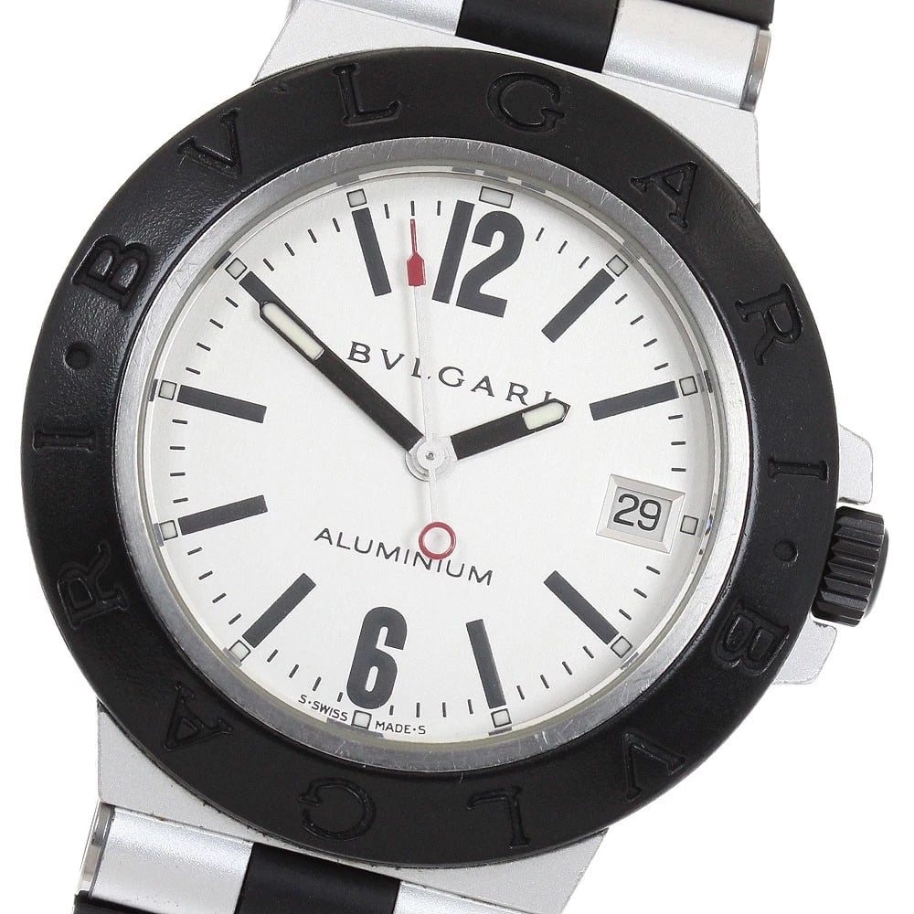 BVLGARI ALUMINUM DATE SILVER DIAL AUTOMATIC WATCH (1 of 2)