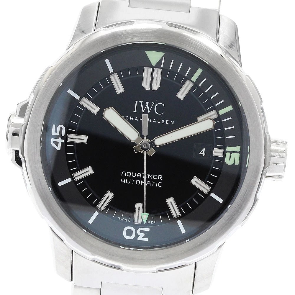 IWC SCHAFFHAUSEN AQUA TIMER DATE BLACK DIAL AUTO WATCH: IWC SCHAFFHAUSEN Aqua timer Date black Dial Auto Watch Brand: IWC SCHAFFHAUSEN Type/Style: Wristwatch Material: Band Material Stainless Steel, Case Material Stainless Steel Color: Band Color Silver,