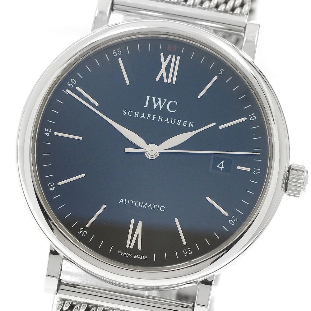IWC SCHAFFHAUSEN PORTOFINO DATE BLACK DIAL AUTOMATIC WATCH: IWC SCHAFFHAUSEN Portofino Date black Dial Automatic Watch Brand: IWC SCHAFFHAUSEN Type/Style: Wristwatch Material: Band Material Stainless Steel, Case Material Stainless Steel Color: Band Color