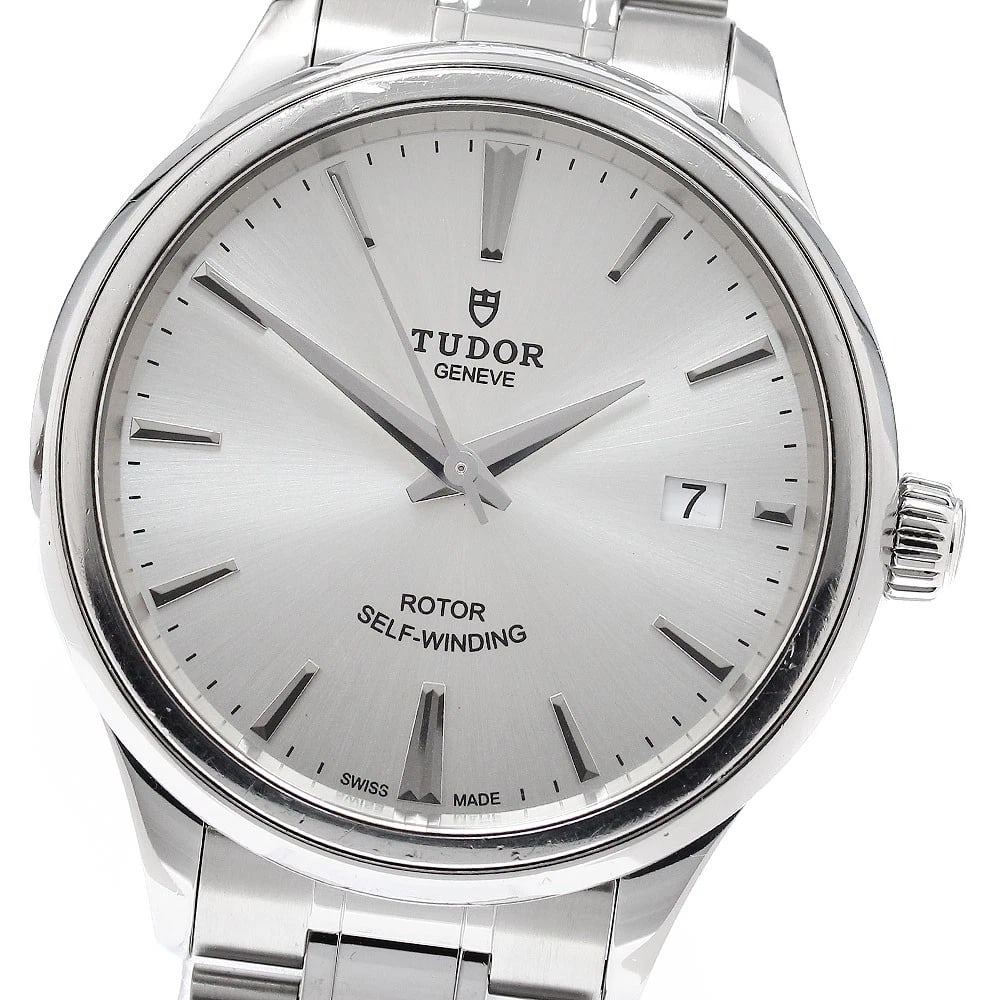 TUDOR STYLE DATE SILVER DIAL AUTOMATIC WATCH: TUDOR style Date Silver Dial Automatic Watch Brand: TUDOR Type/Style: Wristwatch Material: Band Material Stainless Steel, Case Material Stainless Steel Color: Band Color Silver, Case Color Silver, Dia