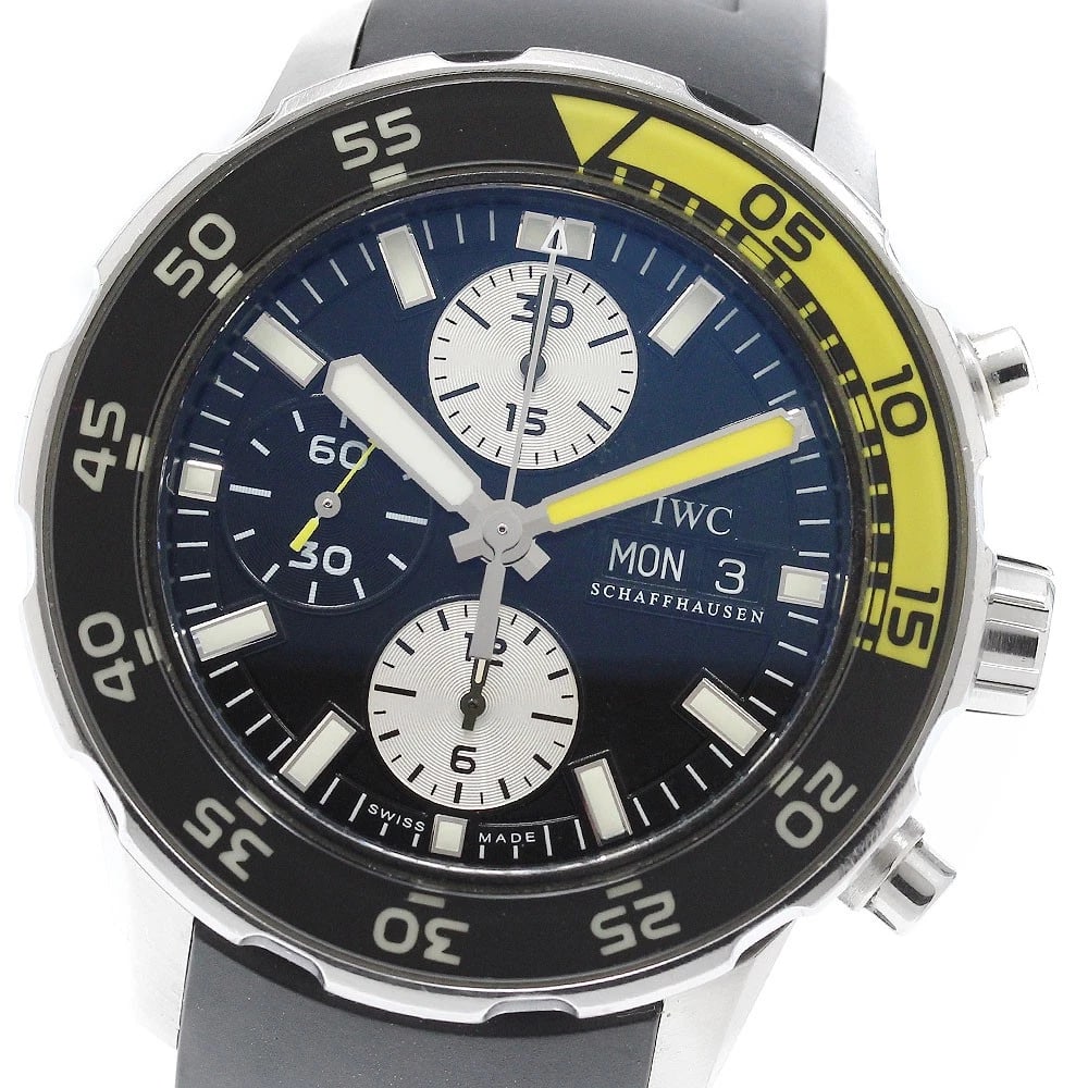 IWC SCHAFFHAUSEN AQUA TIMER CHRONOGRAPH AUTOMATIC WATCH: IWC SCHAFFHAUSEN Aqua timer Chronograph Automatic Watch Brand: IWC SCHAFFHAUSEN Type/Style: Wristwatch Material: Band Material rubber, Case Material Stainless Steel Color: Band Color black, Case