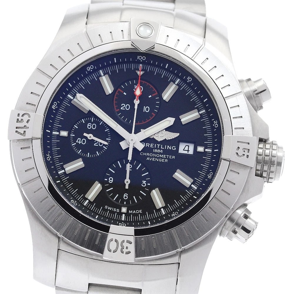 BREITLING SUPER AVENGER CHRONOGRAPH 48 DATE AUTOMATIC WATCH: BREITLING Super Avenger Chronograph 48 Date Automatic Watch Brand: BREITLING Type/Style: Wristwatch Material: Band Material Stainless Steel, Case Material Stainless Steel Color: Band Color Silver,