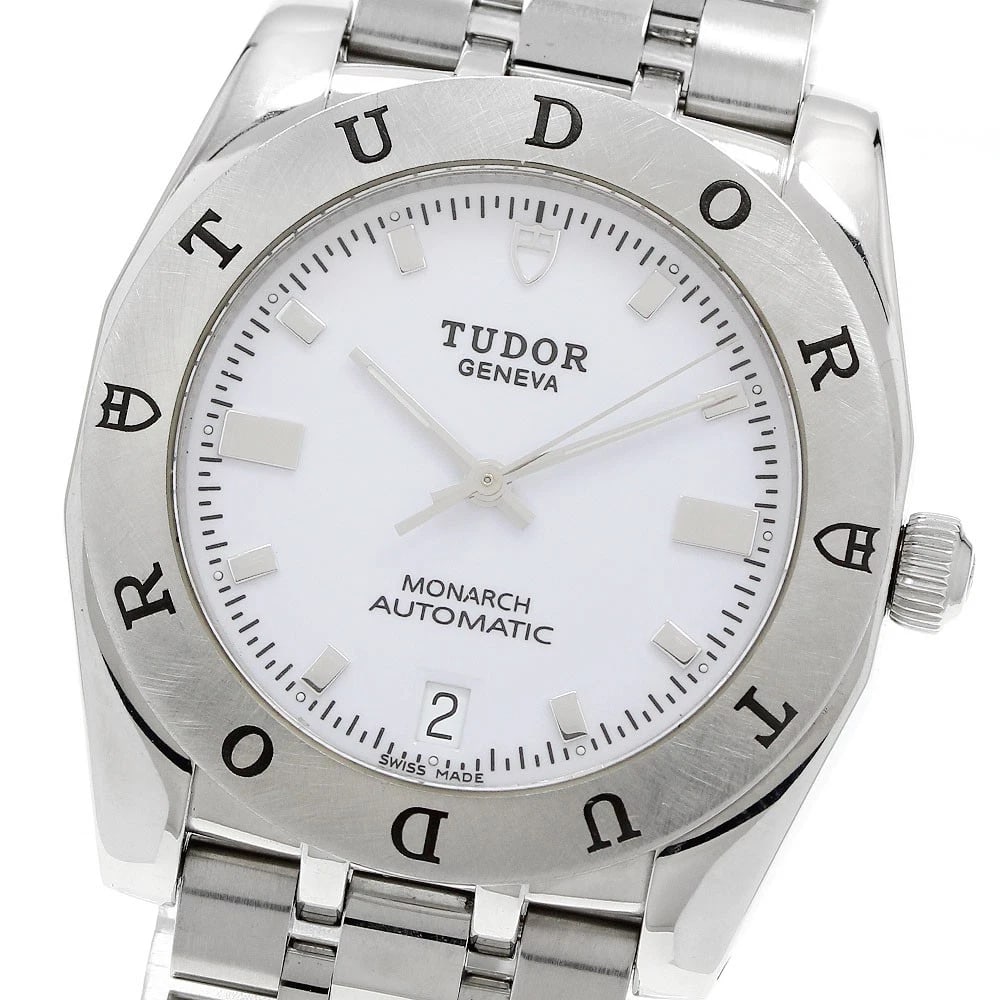 TUDOR MONARCH DATE WHITE DIAL AUTOMATIC WATCH: TUDOR Monarch Date white Dial Automatic Watch Brand: TUDOR Type/Style: Wristwatch Material: Band Material Stainless Steel, Case Material Stainless Steel Color: Band Color Silver, Case Color Silver, Di
