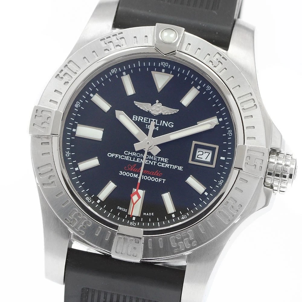 BREITLING AVENGER II SEAWOLF DATE BLACK DIAL AUTOMATIC WATCH: BREITLING Avenger II Seawolf Date black Dial Automatic Watch Brand: BREITLING Type/Style: Wristwatch Material: Band Material rubber, Case Material Stainless Steel Color: Band Color black, Case Color