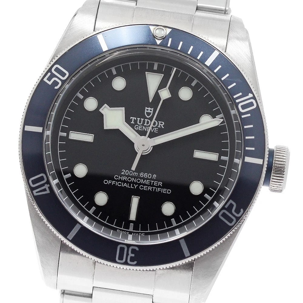 TUDOR HERITAGE BLACK BAY BLACK DIAL AUTOMATIC WATCH: TUDOR Heritage Black Bay black Dial Automatic Watch Brand: TUDOR Type/Style: Wristwatch Material: Band Material Stainless Steel, Case Material Stainless Steel Color: Band Color Silver, Case Color