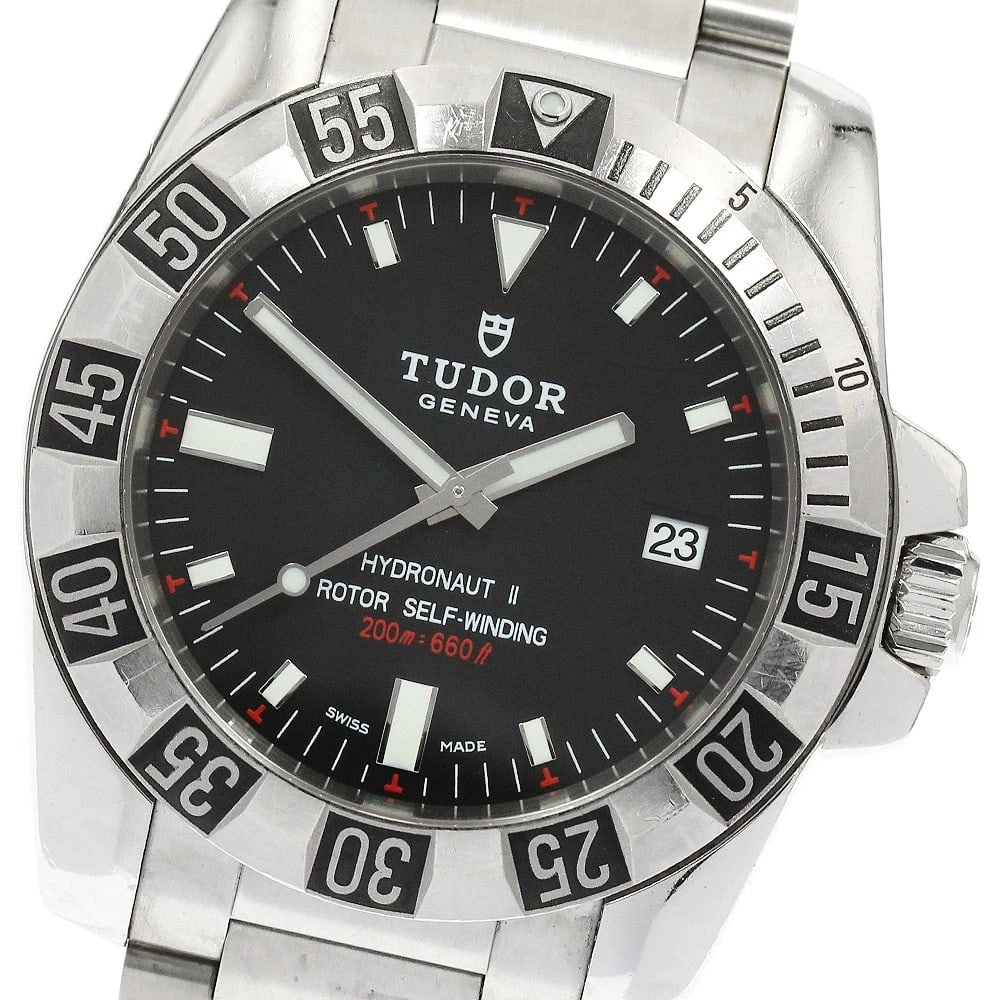 TUDOR HYDRO DATE BLACK DIAL AUTOMATIC WATCH: TUDOR Hydro Date black Dial Automatic Watch Brand: TUDOR Type/Style: Wristwatch Material: Band Material Stainless Steel, Case Material Stainless Steel Color: Band Color Silver, Case Color Silver, Dial
