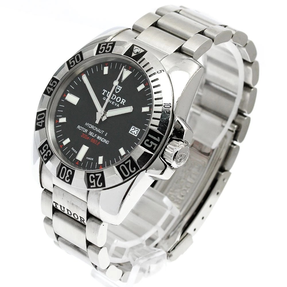 TUDOR HYDRO DATE BLACK DIAL AUTOMATIC WATCH - 2
