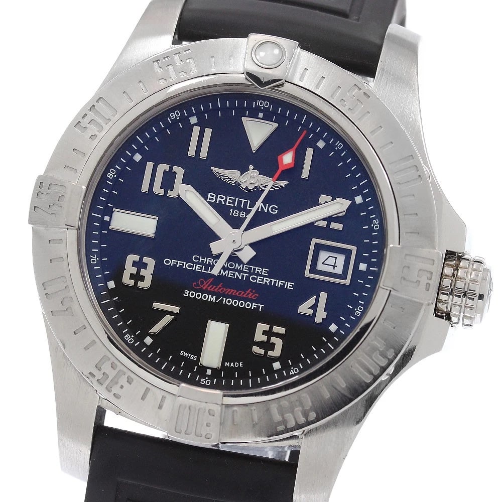 BREITLING AVENGER II SEAWOLF DATE BLACK DIAL AUTOMATIC WATCH: BREITLING Avenger II Seawolf Date black Dial Automatic WATCH Brand: BREITLING Type/Style: Wristwatch Material: Band Material rubber, Case Material Stainless Steel Color: Band Color black, Case Color