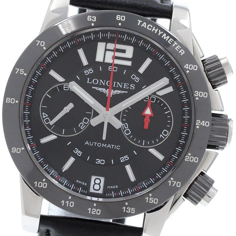 LONGINES ADMIRAL CHRONOGRAPH GRAY DIAL AUTOMATIC WATCH: LONGINES Admiral Chronograph gray Dial Automatic WATCH Brand: LONGINES Type/Style: Wristwatch Material: Band Material leather, Case Material Stainless Steel Color: Band Color black, Case Color