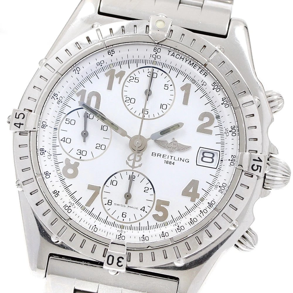 BREITLING CHRONOMCHRONOGRAPH WHITE DIAL AUTOMATIC WATCH: BREITLING ChronomChronograph white Dial Automatic Watch Brand: BREITLING Type/Style: Wristwatch Material: Band Material Stainless Steel, Case Material Stainless Steel Color: Band Color Silver, Case