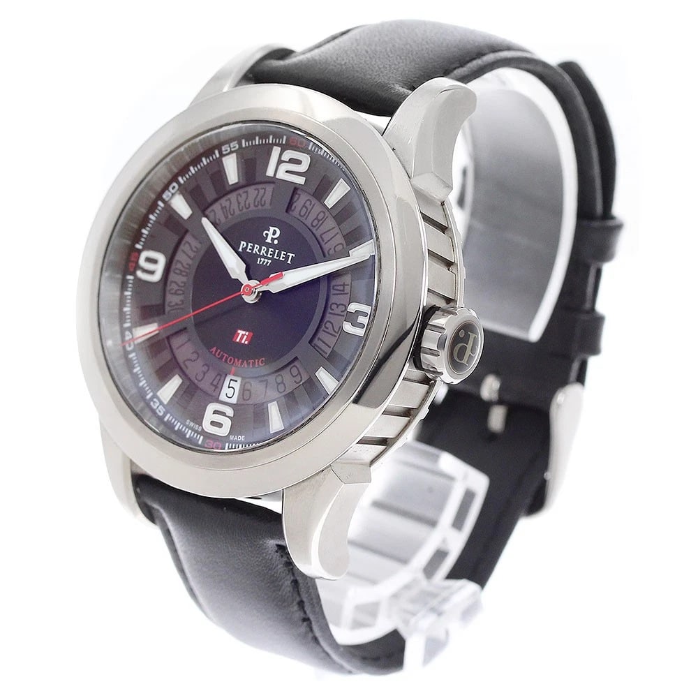 PERRELET TITANIUM DATE BLACK DIAL AUTOMATIC WATCH - 2
