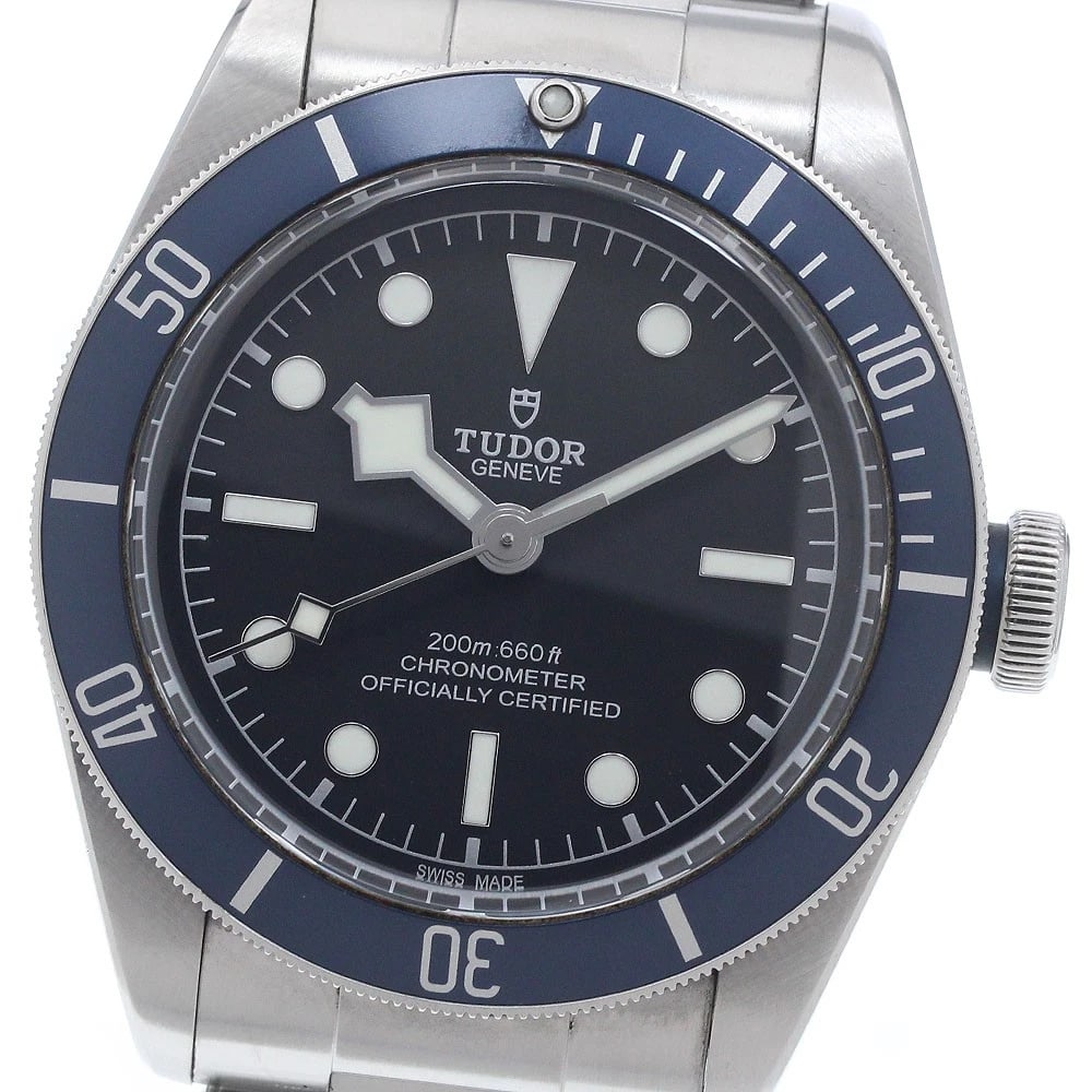 TUDOR HERITAGE BLACK BAY BLACK DIAL AUTOMATIC WATCH: TUDOR Heritage Black Bay black Dial Automatic Watch Brand: TUDOR Type/Style: Wristwatch Material: Band Material Stainless Steel, Case Material Stainless Steel Color: Band Color Silver, Case Color Silv